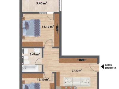 Apartament 3 camere tip 2B