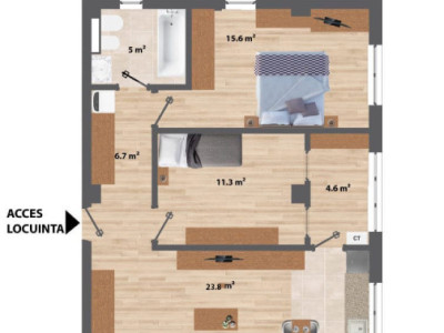 Apartament 3 camere tip 1