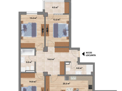 Apartament 4 camere tip 3B