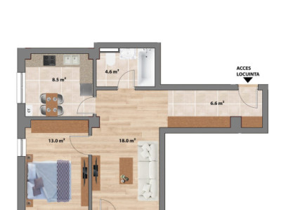 Apartament 2 camere tip 2