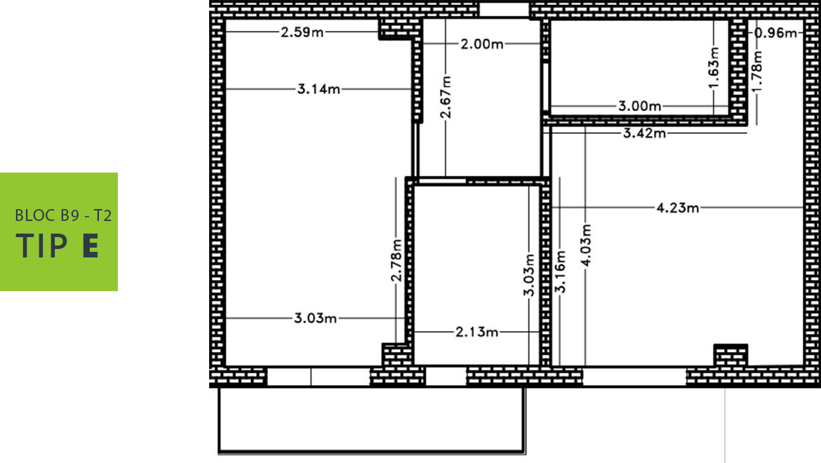 Apartament 2 camere tip E