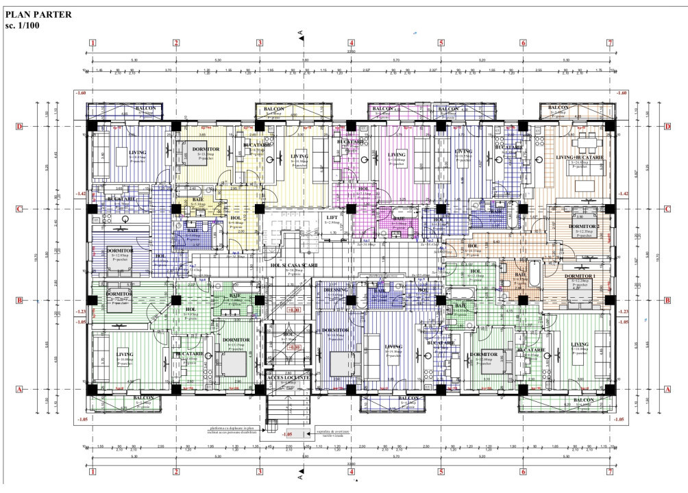 Apartament 2 camere, suprafata 55,40 mp